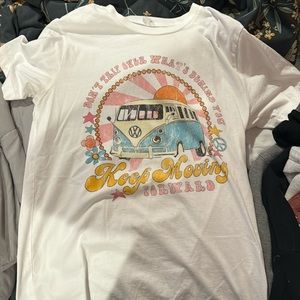 Vintage Retro VW Bus Keep Moving Forward Sunshine Women's T-Shirt